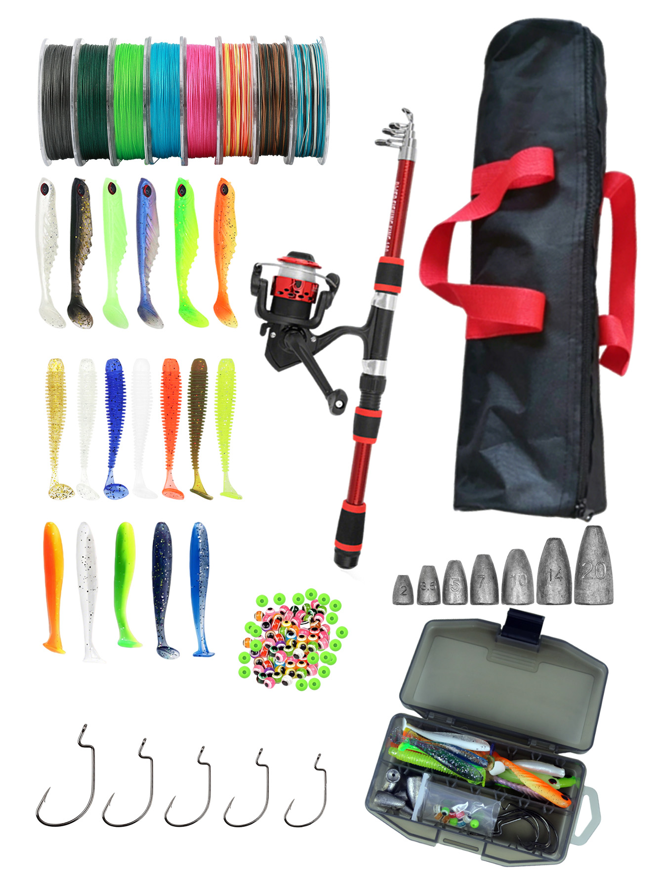 Fishing Equipment For Kids - Fishing Rod Reel Combos Collapsible Fishing