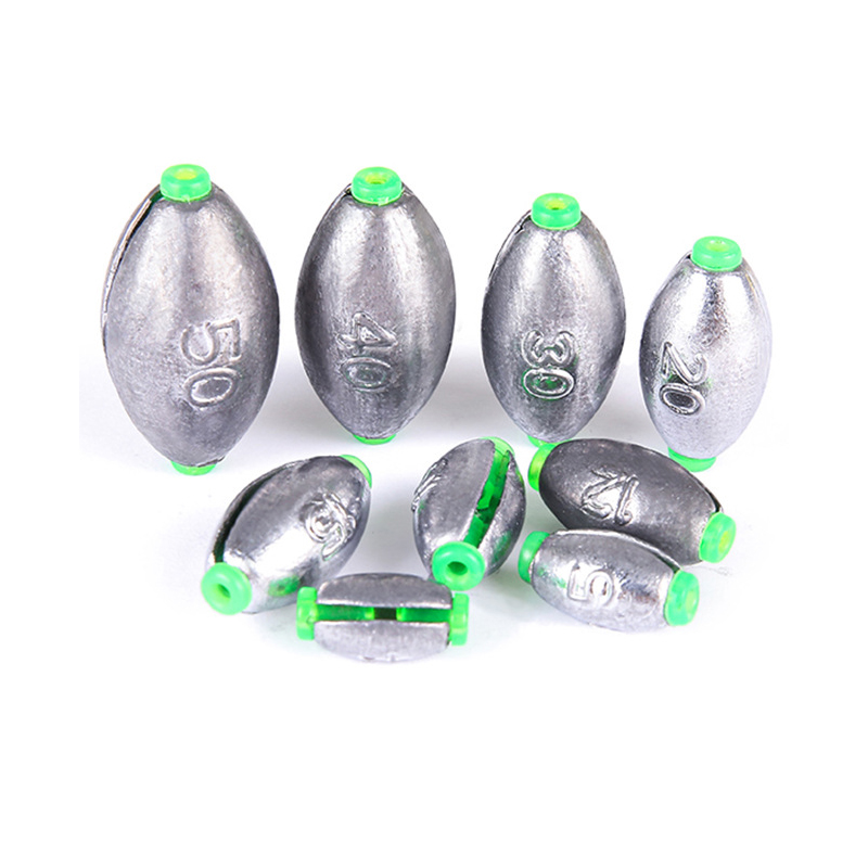 Fishing Equipment English - Olive Shaped Lead Sinker with Plastic