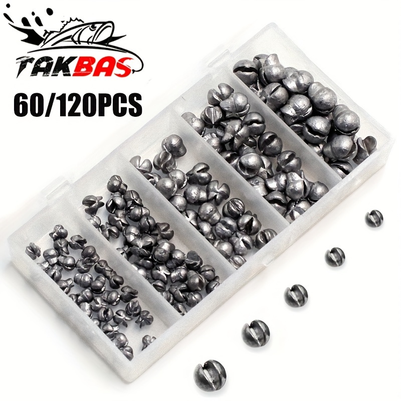 60/120pcs Fishing Weights Kit, - Fishing Equipment English recensie en prijs