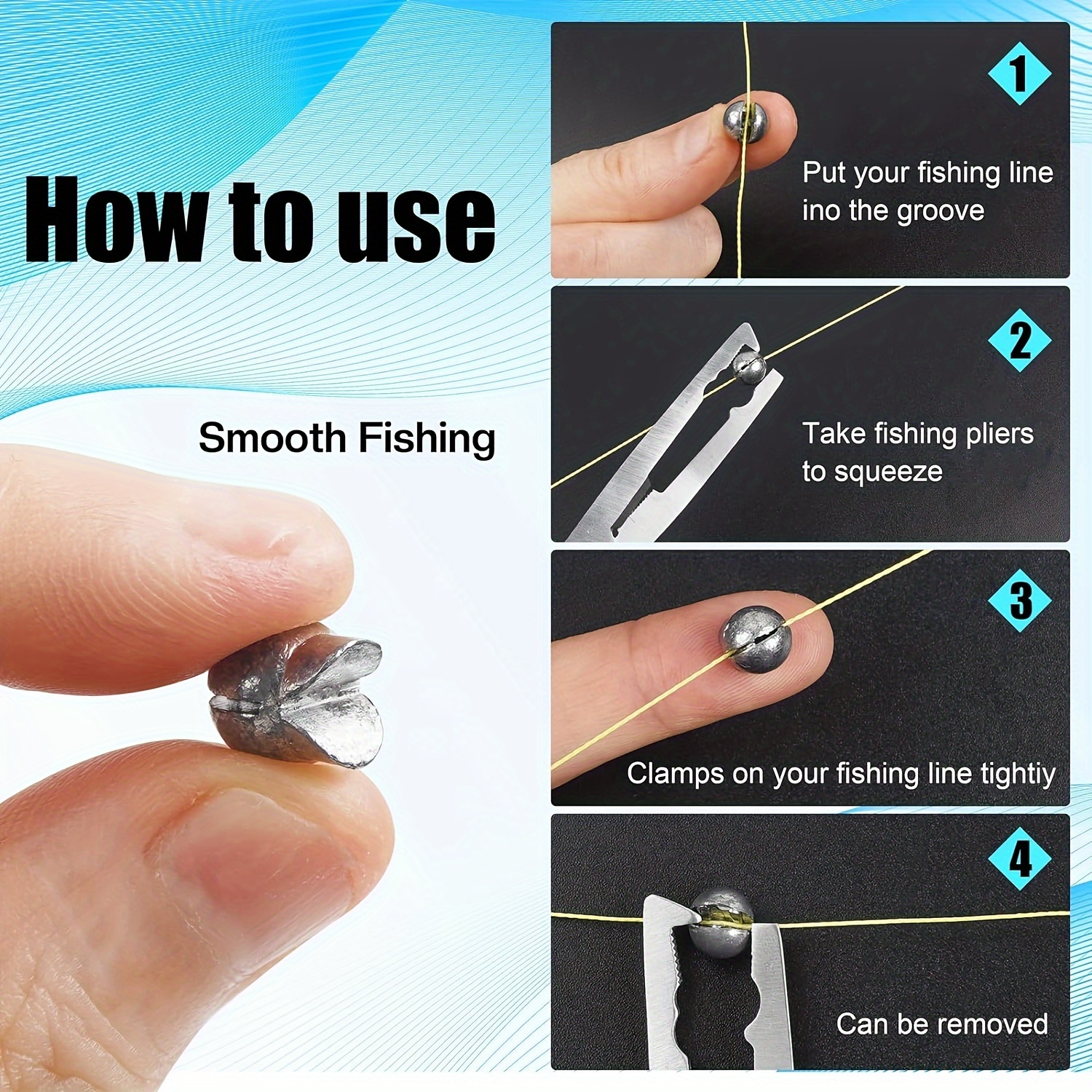 60/120pcs Fishing Weights Kit, - Fishing Equipment English recensie en prijs