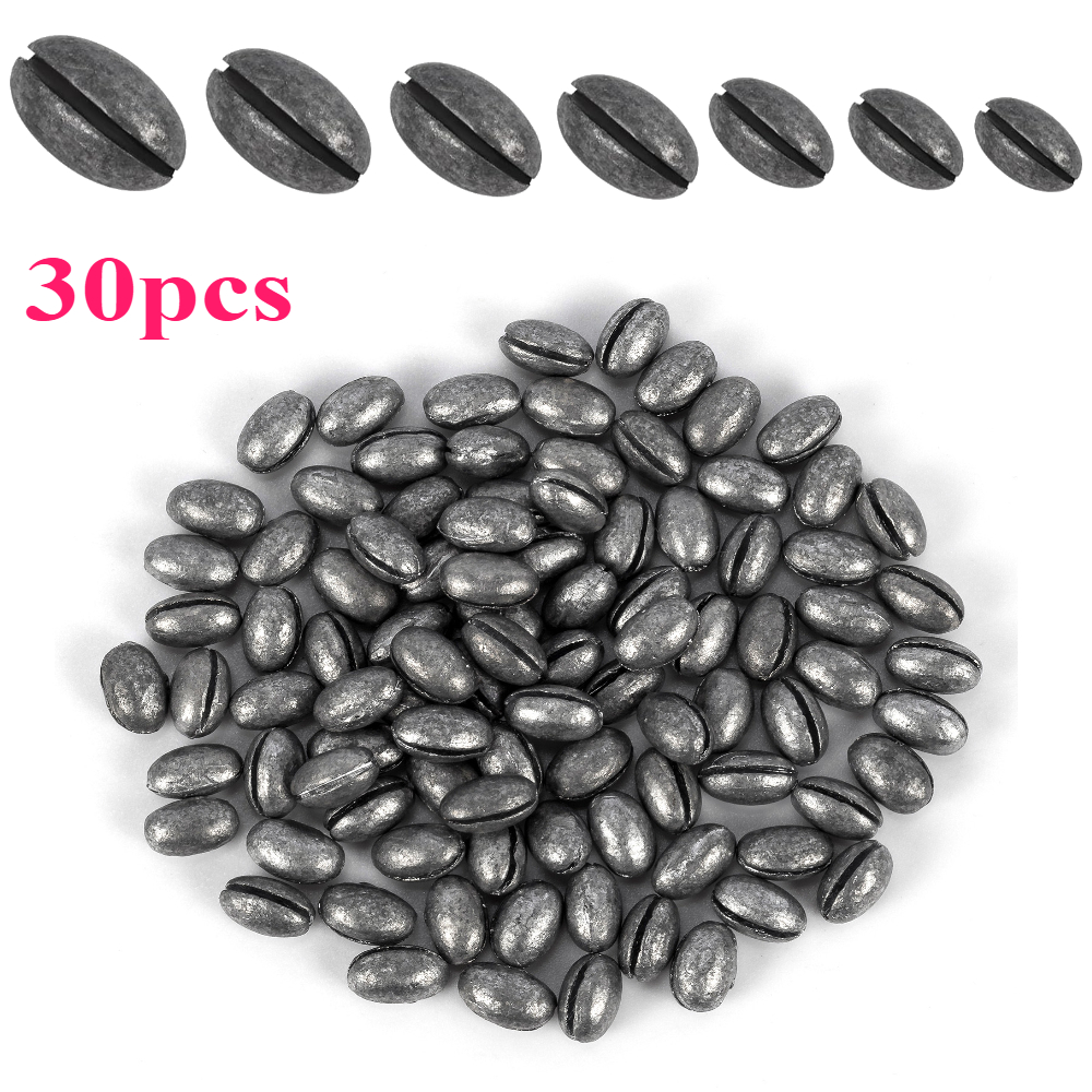 30pcs Fishing Lead Solid Oval  - Fishing Equipment English recensie en prijs