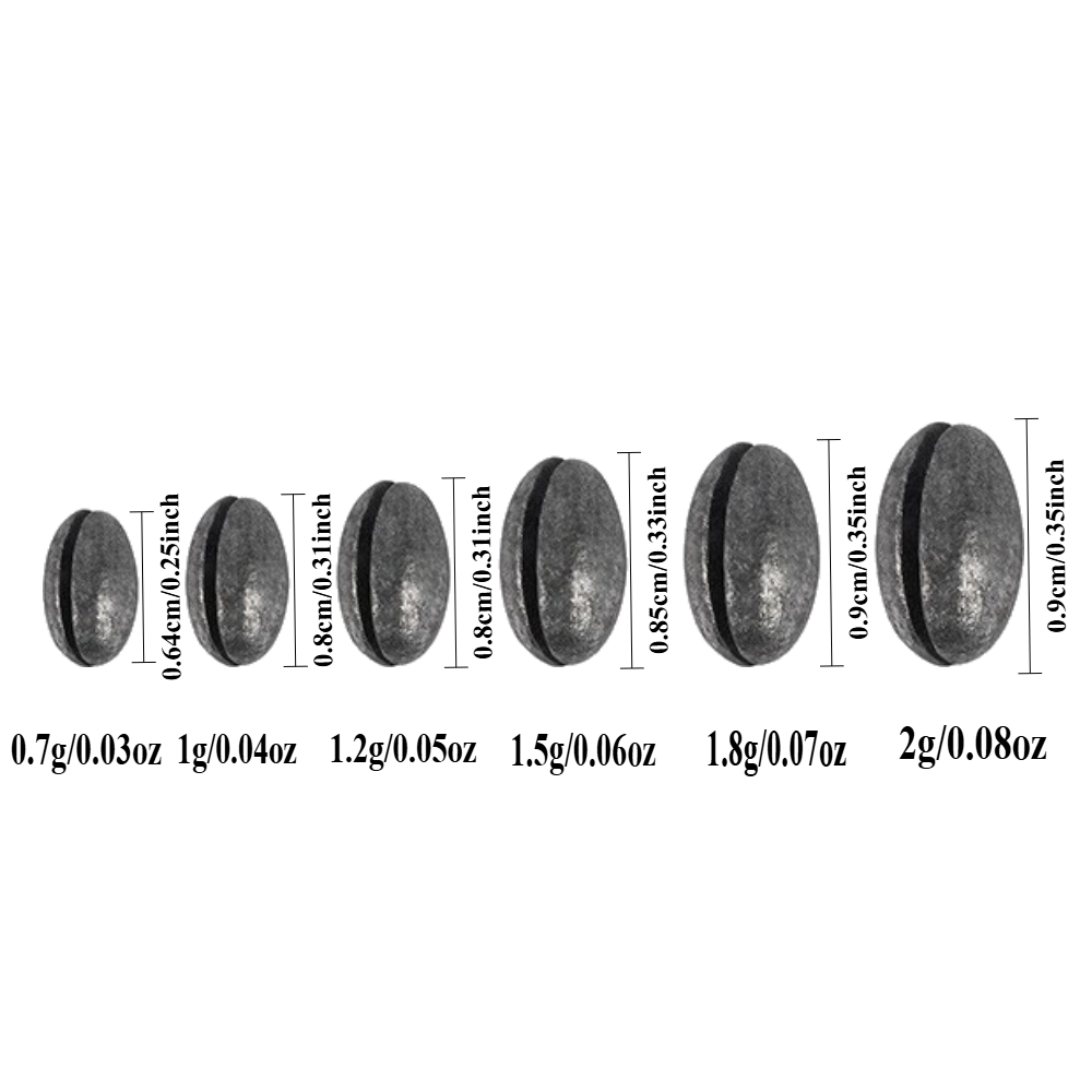 30pcs Fishing Lead Solid Oval  - Fishing Equipment English recensie en prijs