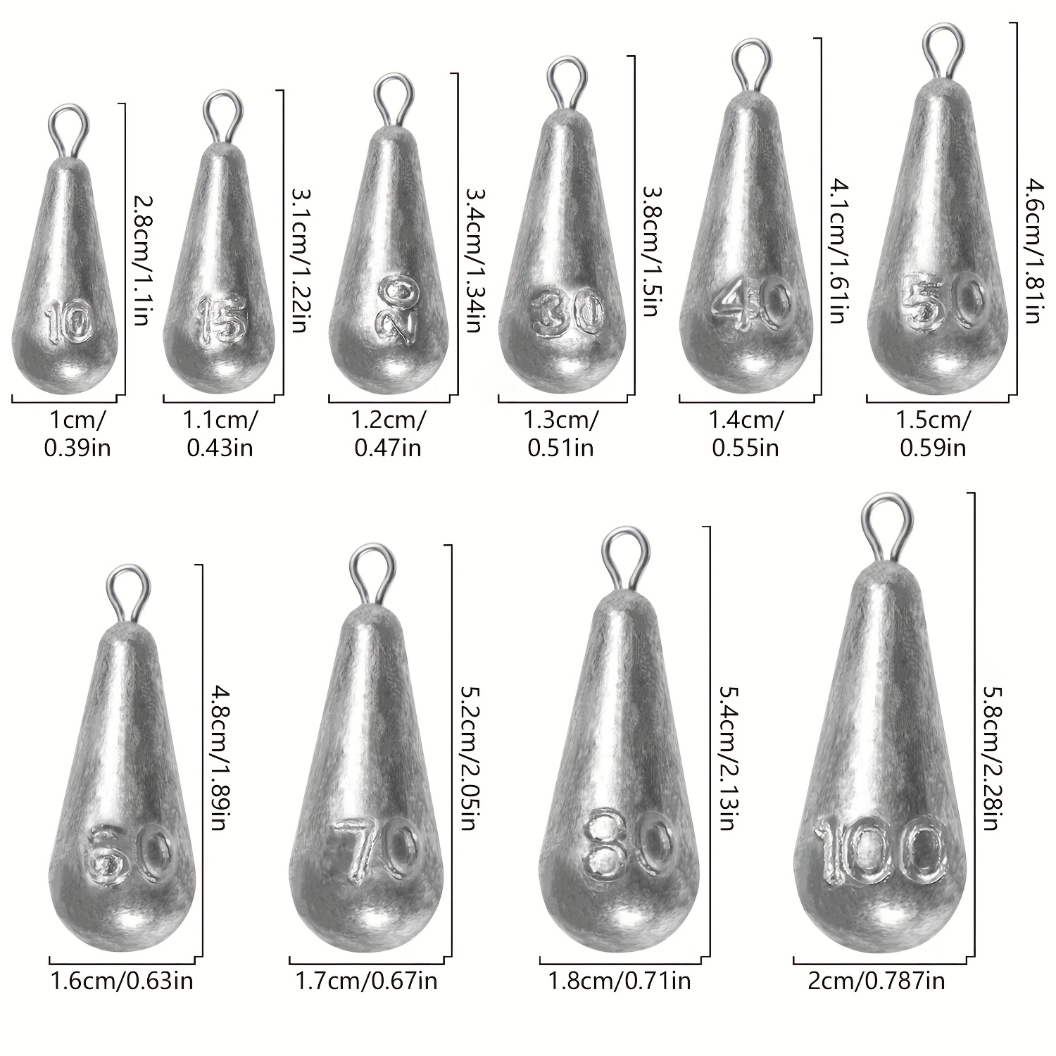 Fishing Weights Sinkers, 10 Si - Fishing Equipment English recensie en prijs