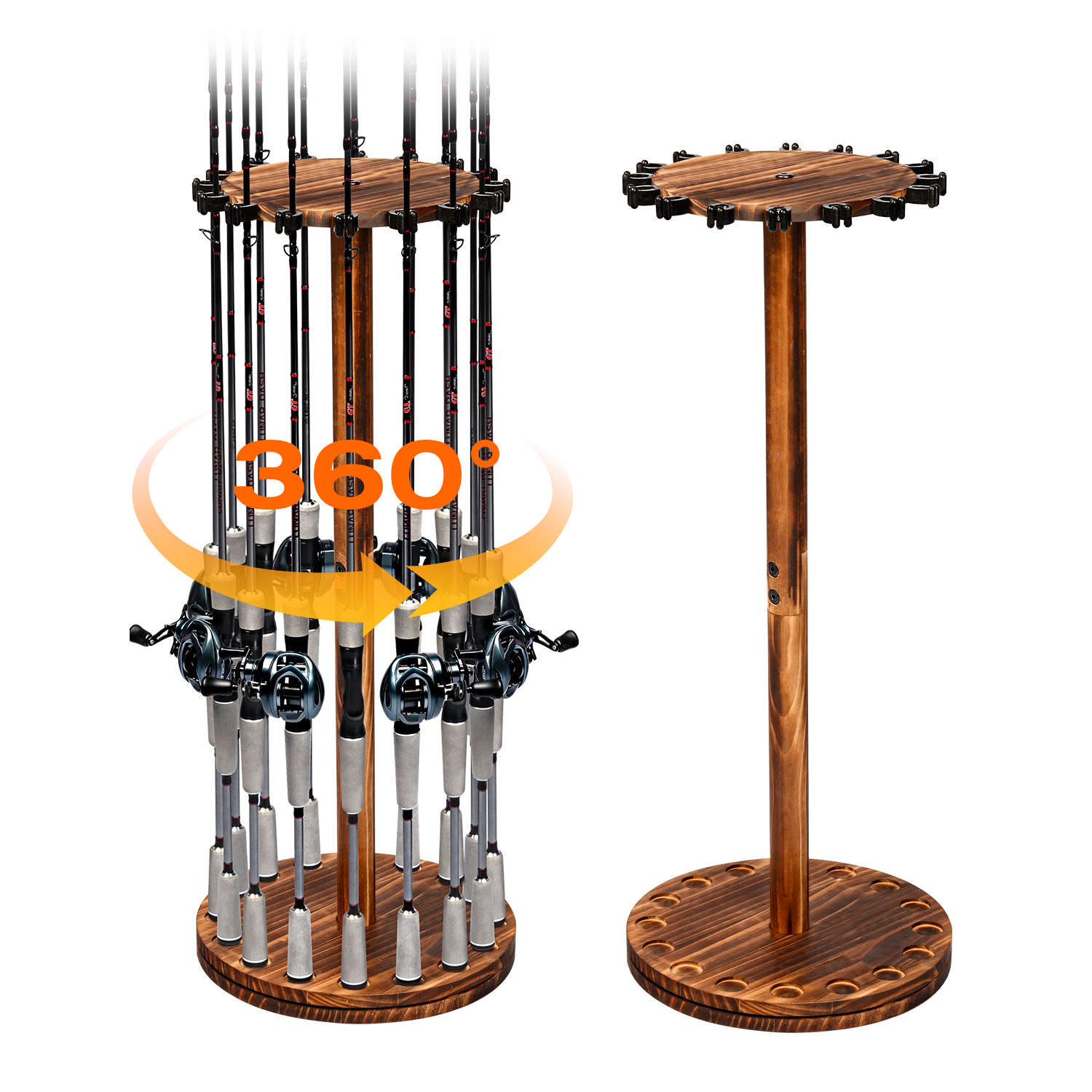 Round Carbonized Wood Fishing  - Fishing Equipment Holder recensie en prijs