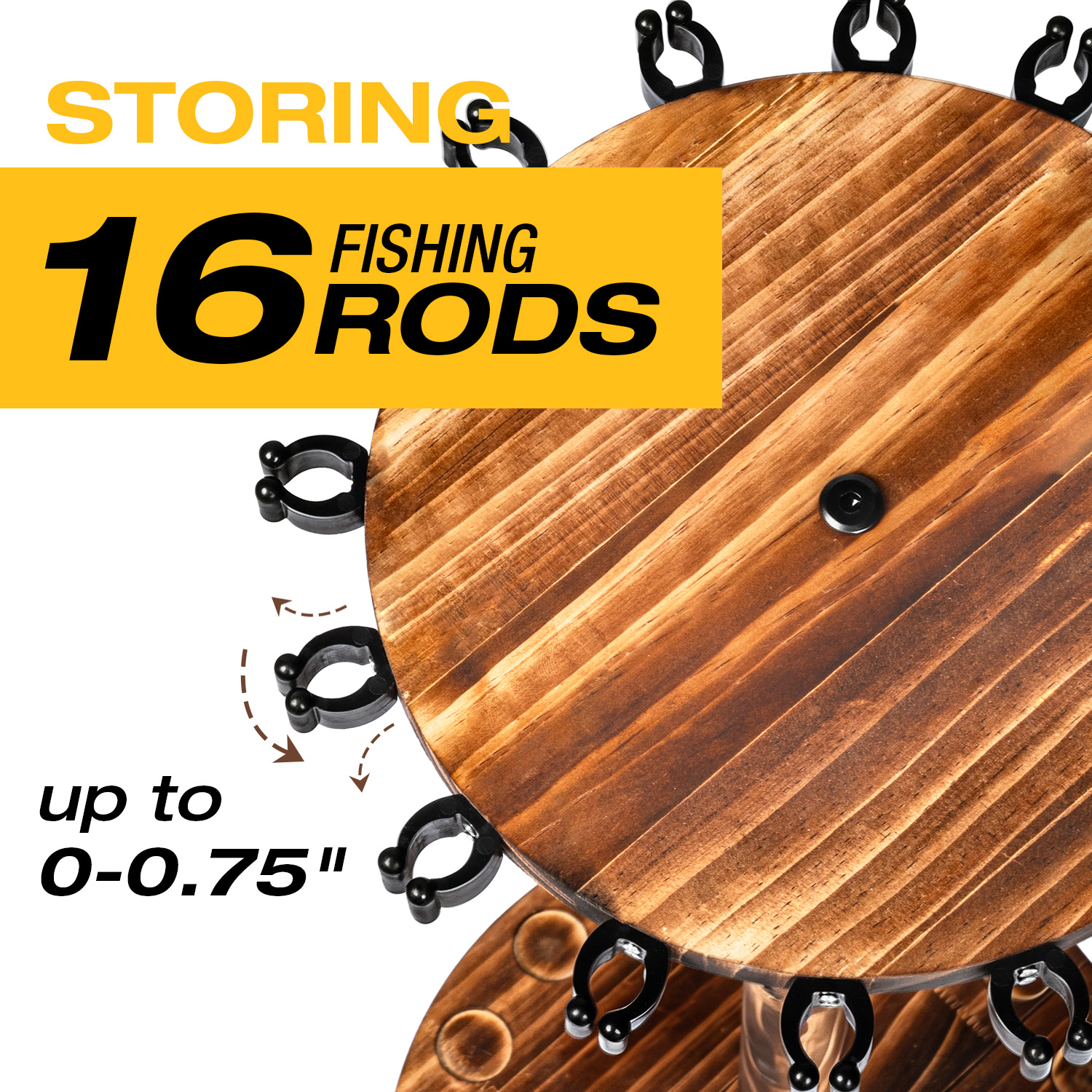 Round Carbonized Wood Fishing  - Fishing Equipment Holder recensie en prijs