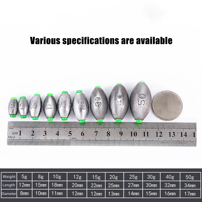 Olive Shaped Lead Sinker with  - Fishing Equipment English recensie en prijs